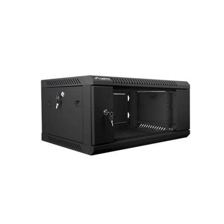 Nástenný rack 19|| 4U 600X450mm čierny flat pack