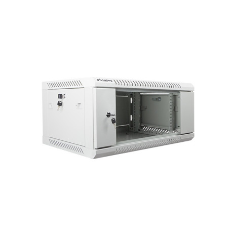 Nástenný rack 19|| 4U 600X450mm sivý flat pack