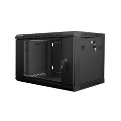 Nástenný rack 19|| 6U 600X450mm čierny flat pack