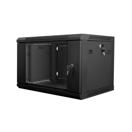 Nástenný rack 19|| 6U 600X450mm čierny flat pack