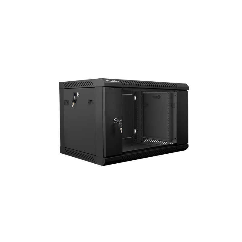 Nástenný rack 19|| 6U 600X450mm čierny flat pack