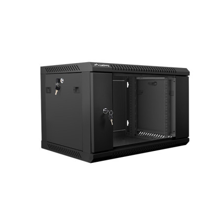 Nástenný rack 19|| 6U 600X450mm čierny flat pack