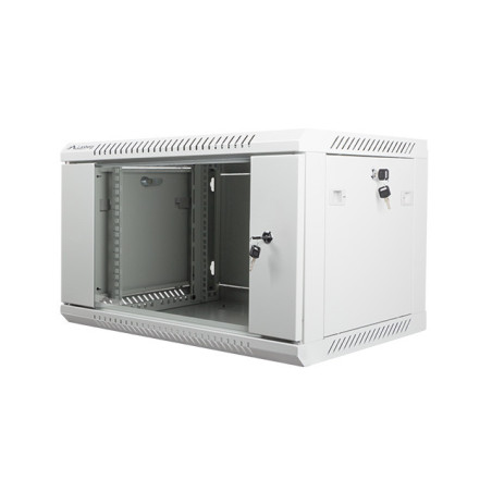 Nástenný rack 19| 6U 600X450mm sivý flat pack