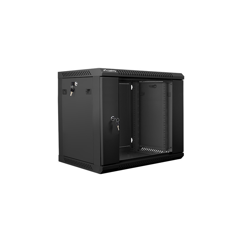 Nástenný rack 19|| 9U 600X450mm čierny flat pack