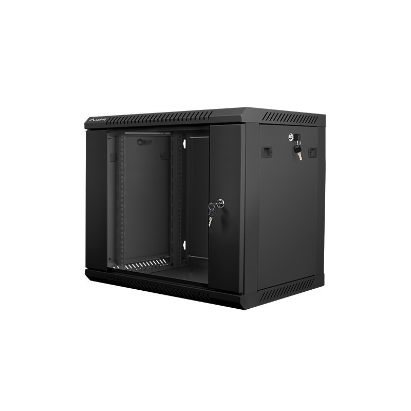Nástenný rack 19|| 9U 600X450mm čierny flat pack