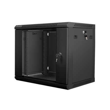 Nástenný rack 19|| 9U 600X450mm čierny flat pack