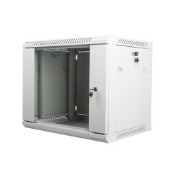 Nástenný rack 19|| 9U 600X450mm sivý flat pack
