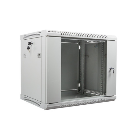 Nástenný rack 19|| 9U 600X450mm sivý flat pack