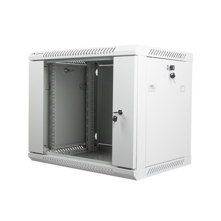 Nástenný rack 19|| 9U 600X450mm sivý flat pack