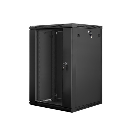 Nástenný rack 19|| 18U 600X600mm čierny flat pack