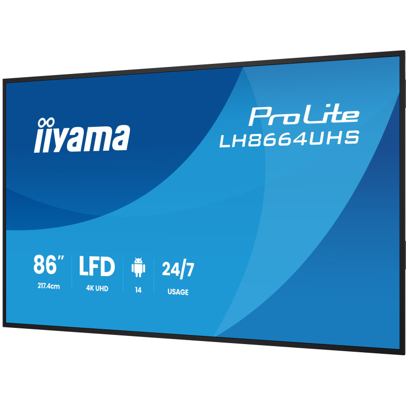 86" iiyama LH8664UHS-B3AG: IPS, 4K, ANDR 14,24/7