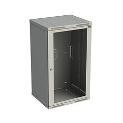 Rack nástenný Sensa 21U 600mm,dv.sklo, sivý