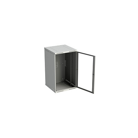 Rack nástenný Sensa 21U 600mm,dv.sklo, sivý