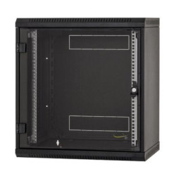 Nástenný rack RUA 9U/600mm odn.boč+skl.dv.čierny
