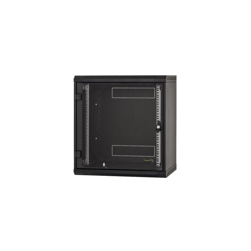 Nástenný rack RUA 9U/600mm odn.boč.+perf.dv.čierny