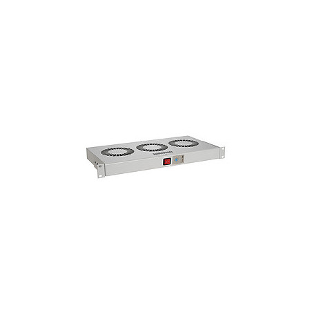 Chladiaca jednotka 19" 1U 3 ventilátory s bimetalovým termostatom RAL 7035 do 19" líšt VJ19-3-T-G