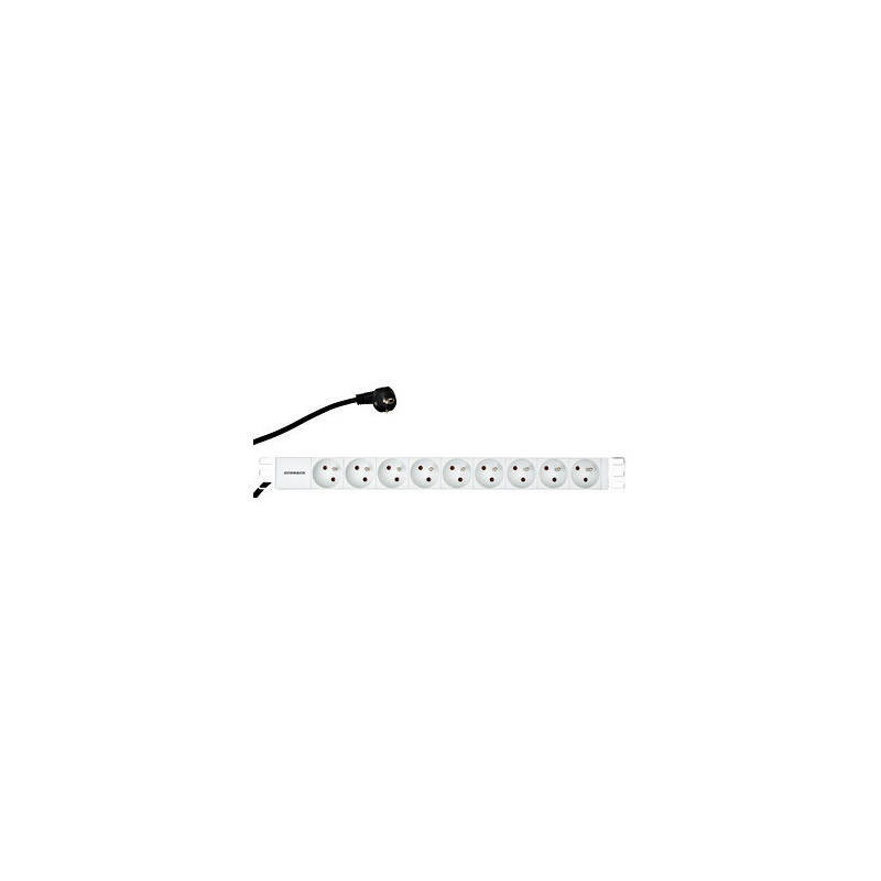 Napájací panel PDU 19", 9x ČSN, 1U, kábel 2 m