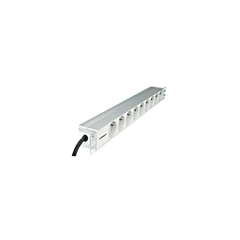 Napájací panel PDU 19", 9x ČSN, 1U, kábel 2 m