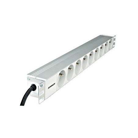 Napájací panel PDU 19", 9x ČSN, 1U, kábel 2 m