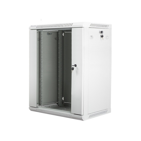 Nástenný rack 19|| 15U 600X450mm sivý flat pack