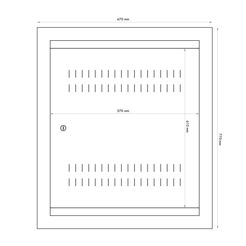 Datacom 19" rozvádzač pod omietku 4U+2U/150mm plech