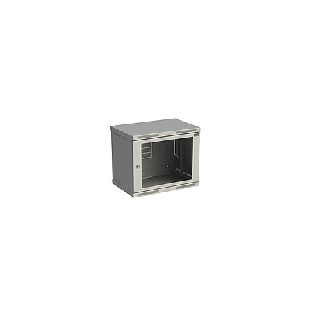 Rozvádzač nástenný SENSA 9U 400mm, dvere sklo, RAL 7035, SENSA-9U-64-11-G