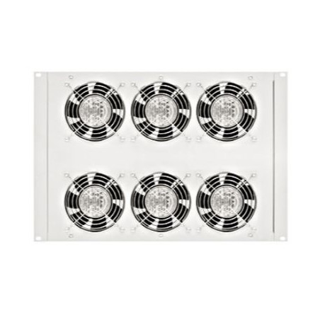 Horný/spodný ventil.jednotka, 6x ventilátor, termostat, 8U