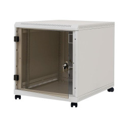 19" kontajnerový rack 12U, hl.80cm, nosn.200kg, pr. aj zad.dvere perforácia, šedý
