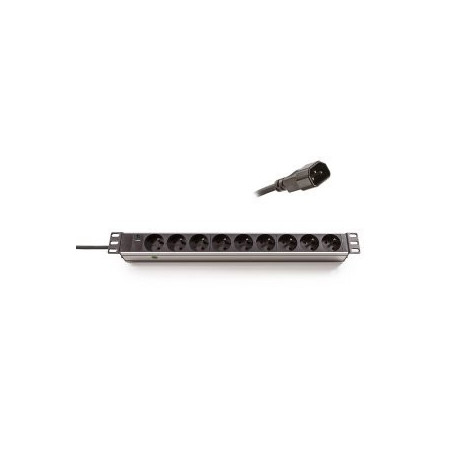 19" rozvodný panel, 9x230V, 1U, IEC320 C14 2,5m