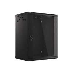 Nástenný rack 19|| 15U 600X450mm čierny flat pack