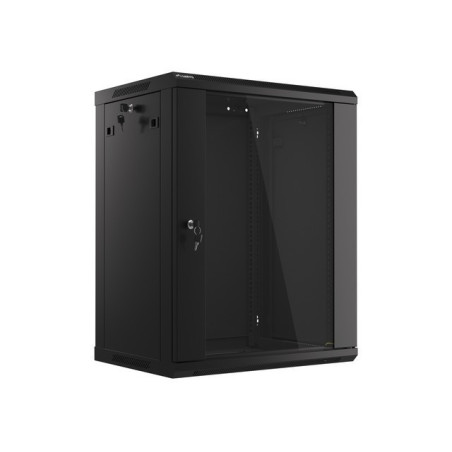 Nástenný rack 19|| 15U 600X450mm čierny flat pack