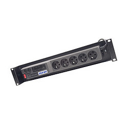 Napájací panel ACAR A-504, 3m, 5 pozícií, prep.ochrana, vaňa do 19" racku