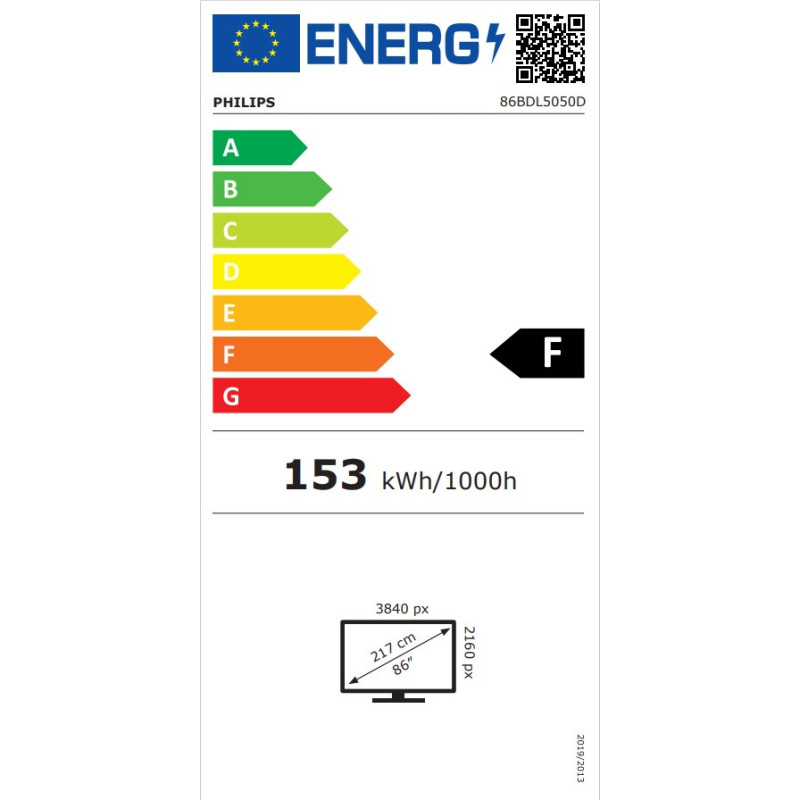 86" D- LED Philips 86BDL5050D-UHD, 600cd, AN, 24/7