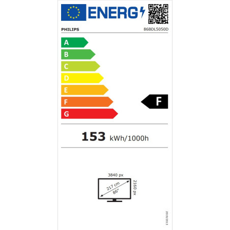86" D- LED Philips 86BDL5050D-UHD, 600cd, AN, 24/7