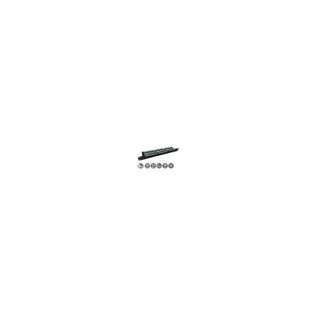 19" patch panel Solarix 24 x RJ45 CAT5E UTP s vyväzovacou lištou 1U SX24L-5E-UTP-BK-N