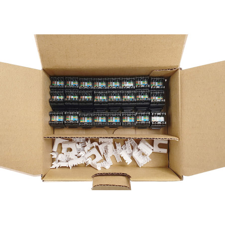 MULTIPACK 24 ks - rýchlozarezávací keystone Solarix CAT5E UTP RJ45 SXKJ-5E-UTP-BK-NA