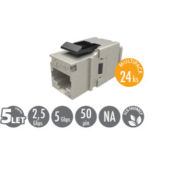 MULTIPACK 24 ks - rýchlozarezávací keystone Solarix CAT5E STP SXKJ-5E-STP-BK-NA