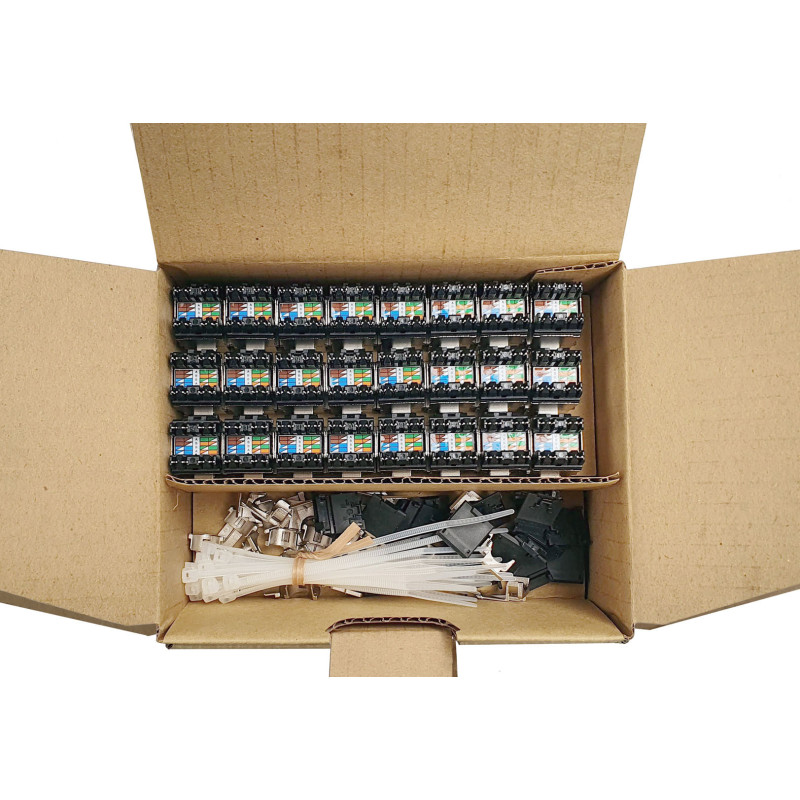 MULTIPACK 24 ks - rýchlozarezávací keystone Solarix CAT5E STP SXKJ-5E-STP-BK-NA