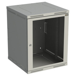 Rozvádzač nástenný SENSA 15U 500mm, dvere sklo, RAL 7035, SENSA-15U-65-11-G