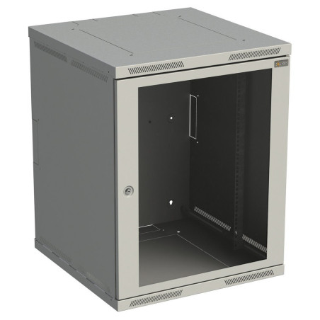 Rozvádzač nástenný SENSA 15U 500mm, dvere sklo, RAL 7035, SENSA-15U-65-11-G