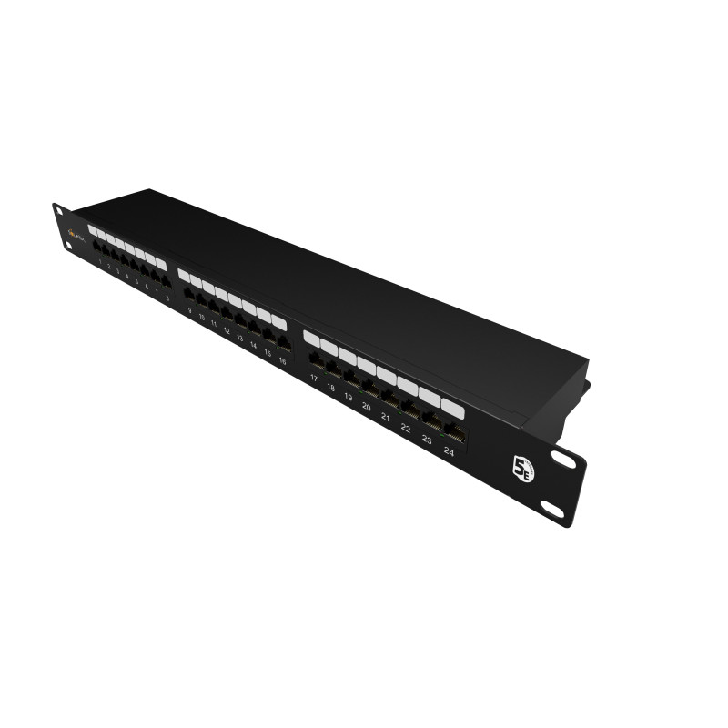 19" patch panel Solarix 24 x RJ45 CAT5E STP 1U SX24-5E-STP-BK-N