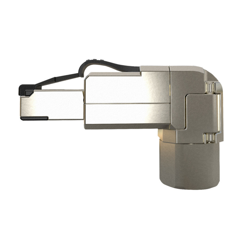 Konektor MPTL 90° RJ45 CAT5E STP samorezný SXRJ45-5E-STP-BK-SA-U