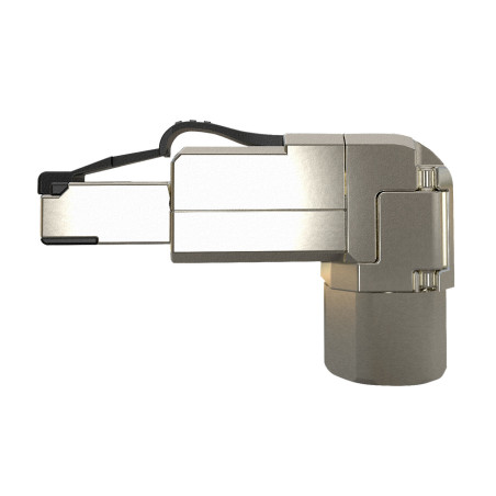 Konektor MPTL 90° RJ45 CAT5E STP samorezný SXRJ45-5E-STP-BK-SA-U