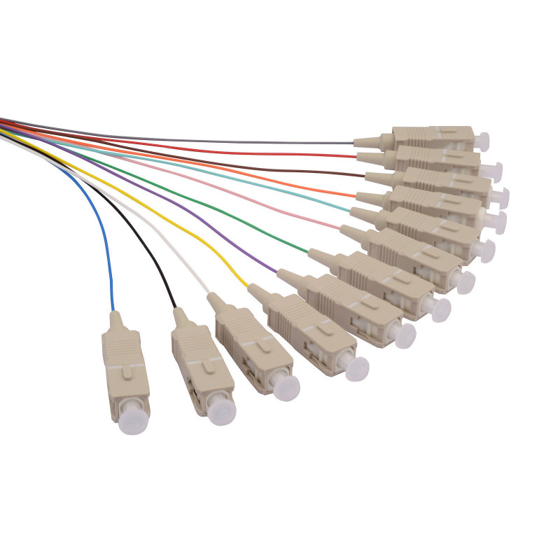 Pigtail 50/125 SCupc MM OM3 1,5m balenie 12ks farby