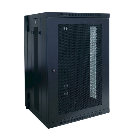 Skriňa SmartRack 18U, Š = 600mm, Hl = 550mm, hĺbka pre prepínače, montáž na stenu