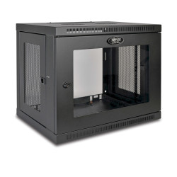 Skriňa SmartRack 9U, Mini Rack, Š = 600mm, Hl = 450mm, hĺbka pre prepínače, presklené dvere, na stenu