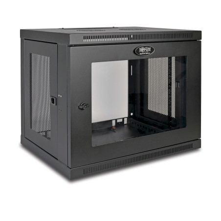 Skriňa SmartRack 9U, Mini Rack, Š = 600mm, Hl = 450mm, hĺbka pre prepínače, presklené dvere, na stenu