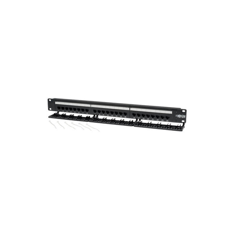 Patch panel pre montáž do racku 1U, 24x Cat6/Cat5, 568B, RJ45 Ethernet