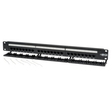 Patch panel pre montáž do racku 1U, 24x Cat6/Cat5, 568B, RJ45 Ethernet