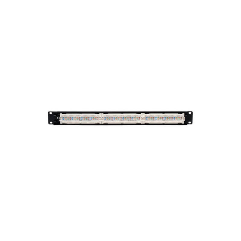 Patch panel pre montáž do racku 1U, 24x Cat6/Cat5, 568B, RJ45 Ethernet